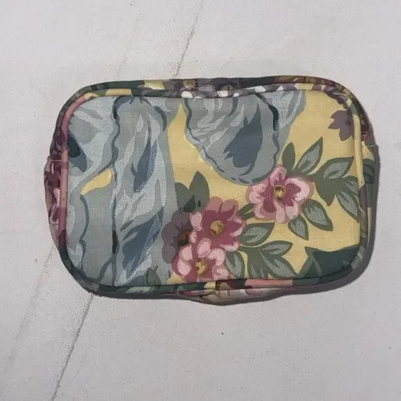 Vintage Lauren Ralph Lauren Yellow Floral CottageCore Mini Cosmetic Jewelry Case - Picture 12 of 13